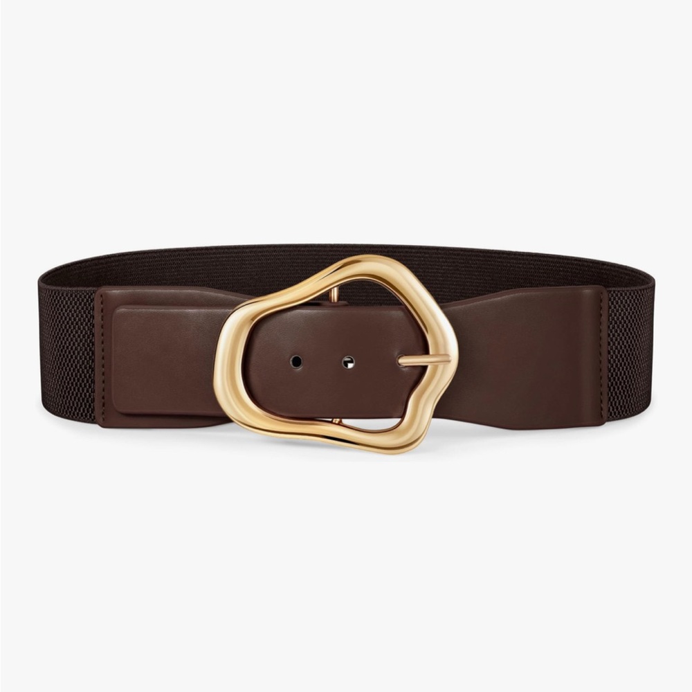 Stylish Brown Belt with Gold Buckle